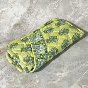 Vera Bradley Double Glass Case Quilted Floral Paisley Elephant Citrus Yellow